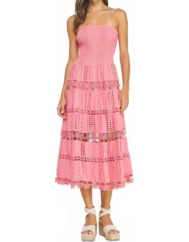 Eyelet Midi Dress