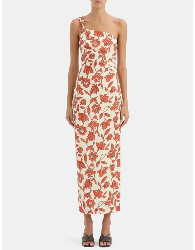 One Shoulder Midi Dress