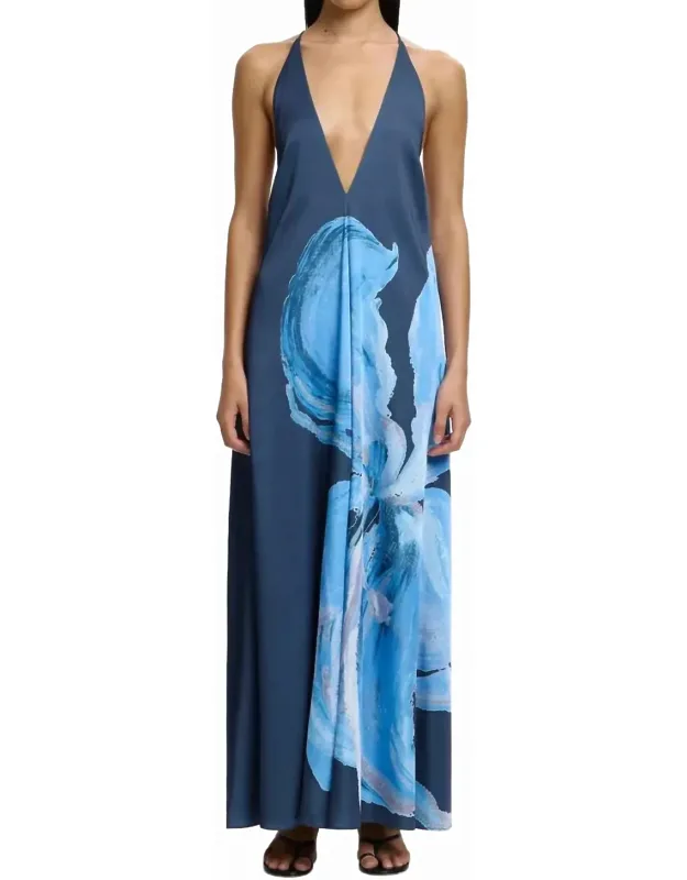 Casea Maxi Dress With Spaghetti Straps And Deep V-neckline