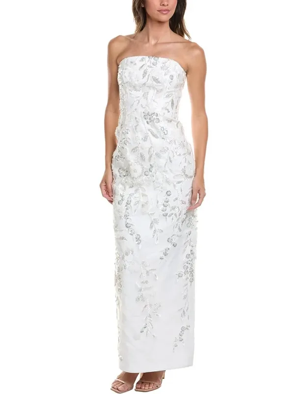 Magnolia Silver Beaded Dream Sequin Maxi Dress
