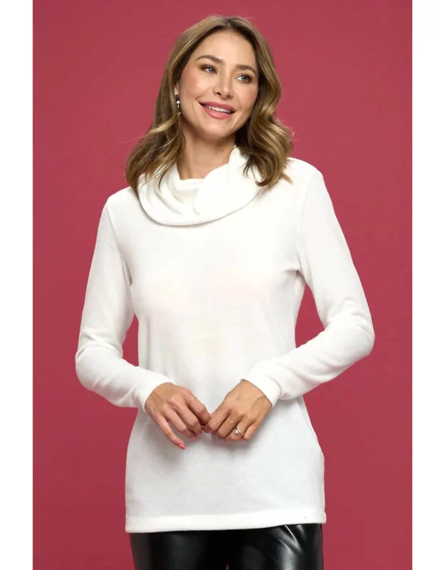 Extra Soft Brushed Knit Turtleneck Tunic Top