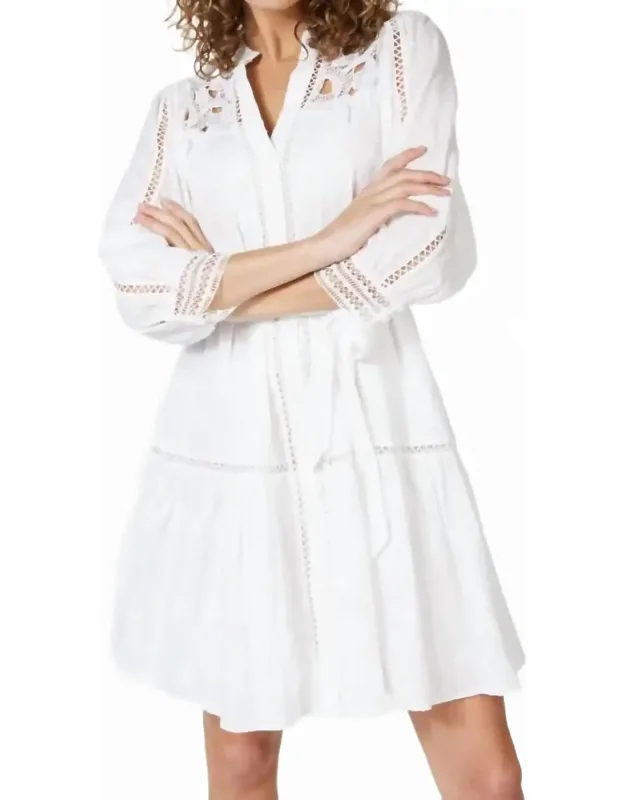Wagna Dress With Plumetis Lace Embroidery
