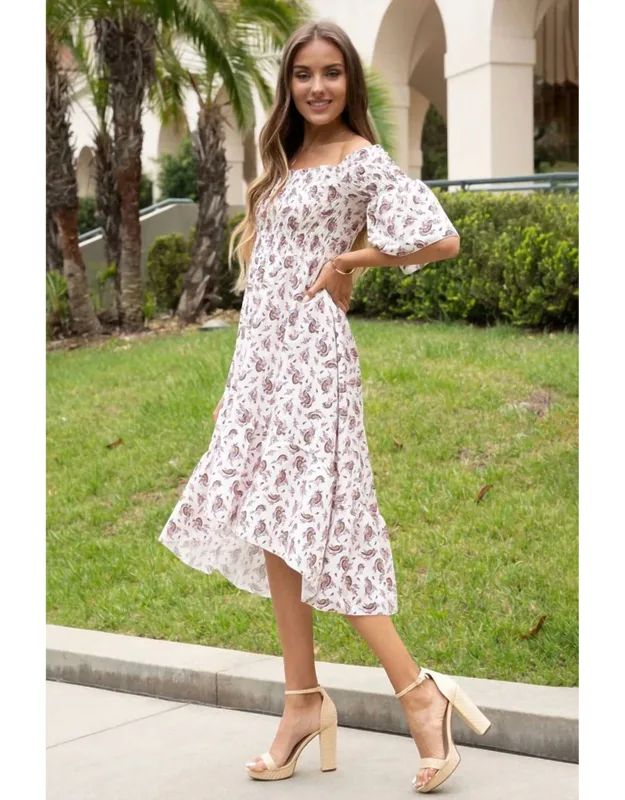 Smocked High-low Dress