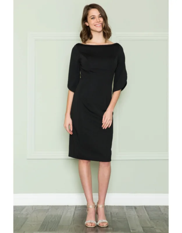 Simple Knee Length Modest Dress