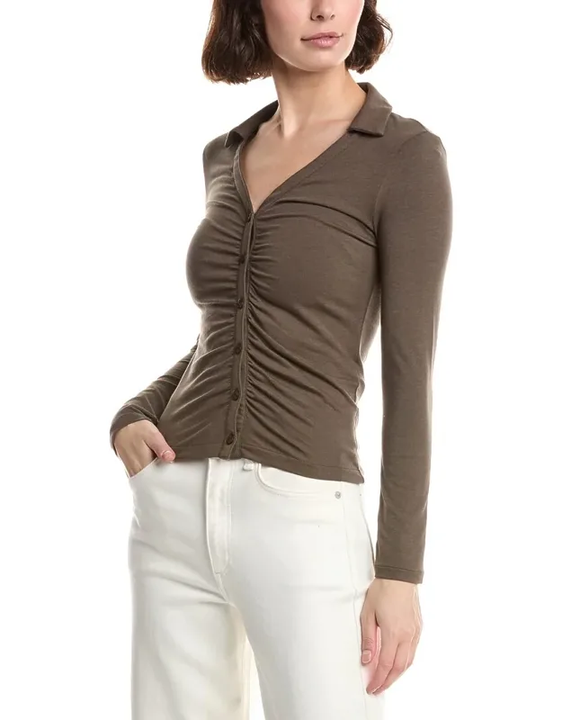 Ruched Polo Shirt