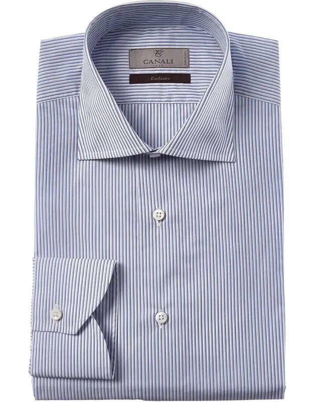 Dress Shirt With Spread Collar And Chest Pocket