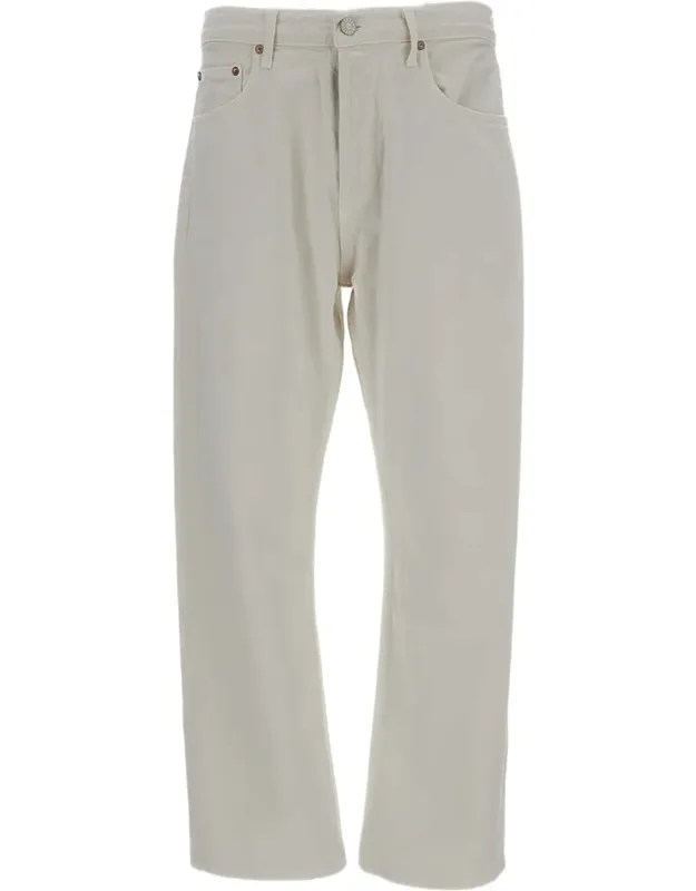 Chalk White Non-stretch Denim Jeans