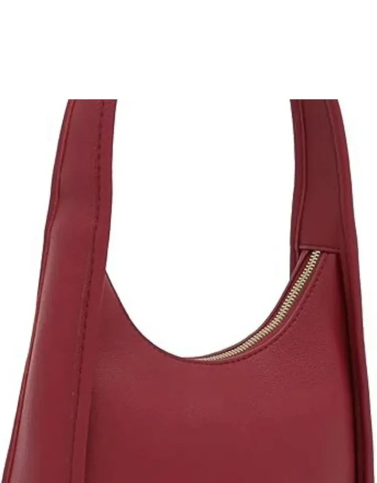 Minimalist Shoulder Bag, Faux Leather Underarm Purse, Chic Top Handle Handbag For Everyday