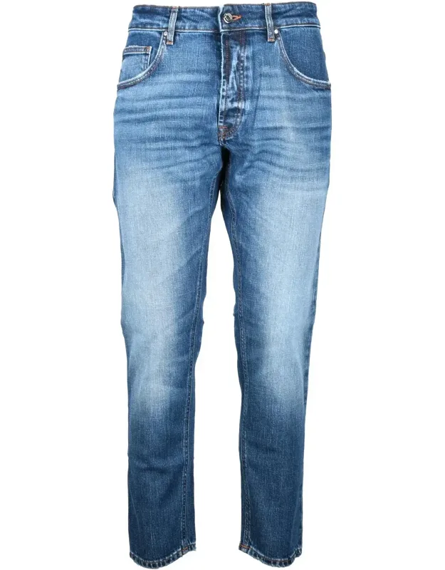 Straight-cut Denim Jeans With Classic Five-pocket Design