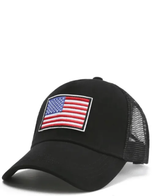 American Flag Trucker Hat With Adjustable Strap