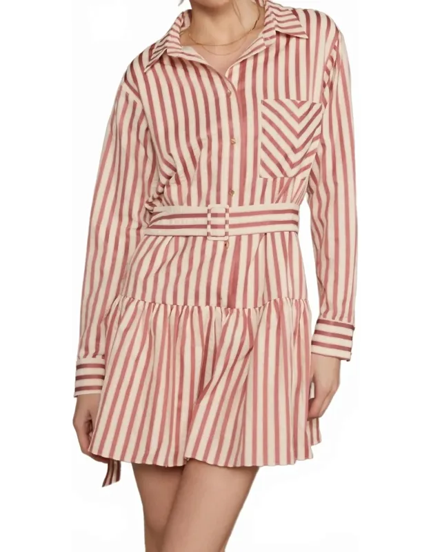 Striped Button Down Mini Dress