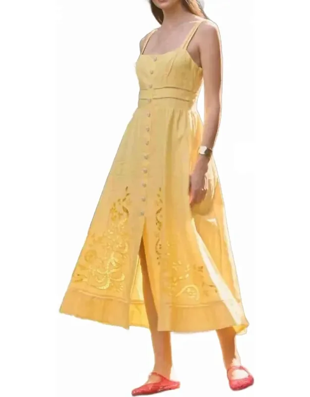 Sleeveless Eyelet Midi Dress