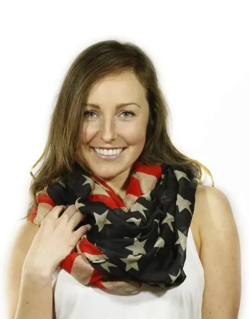 Vintage Inspired American Flag Infinity Scarf