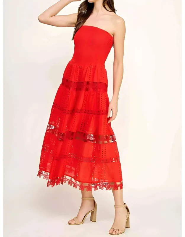 Eyelet Midi Dress