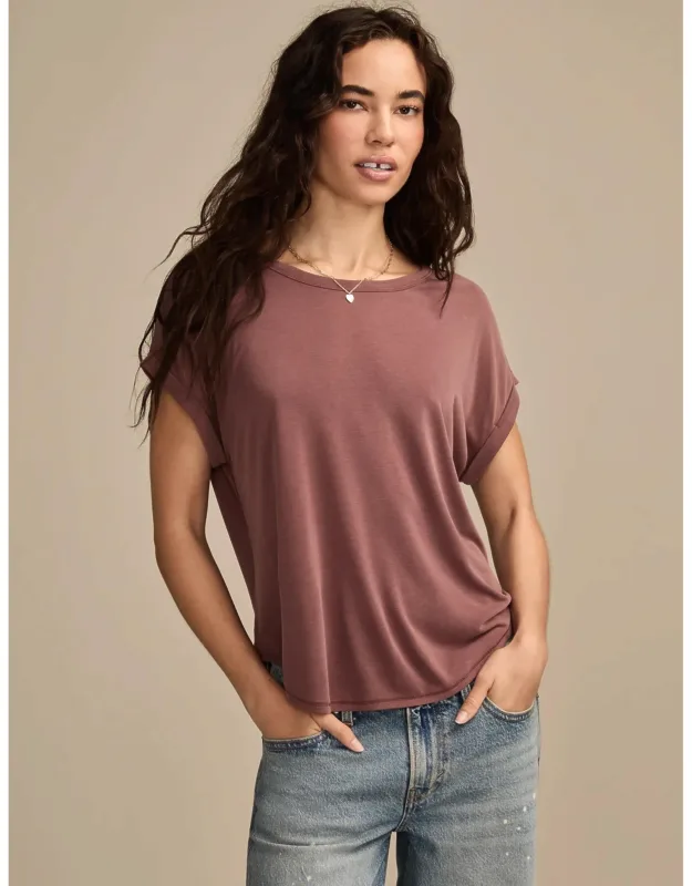 Short Sleeve Sandwash Dolman Tee