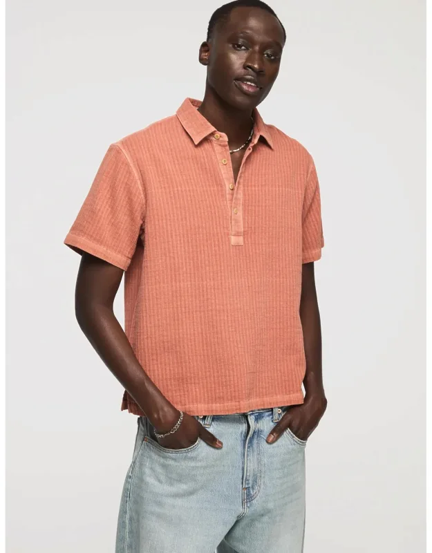 Short Sleeve Double Cloth Popover Shirt