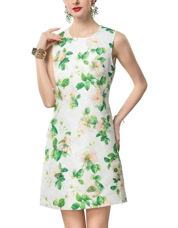Printed Short Sleeve Mini Dress