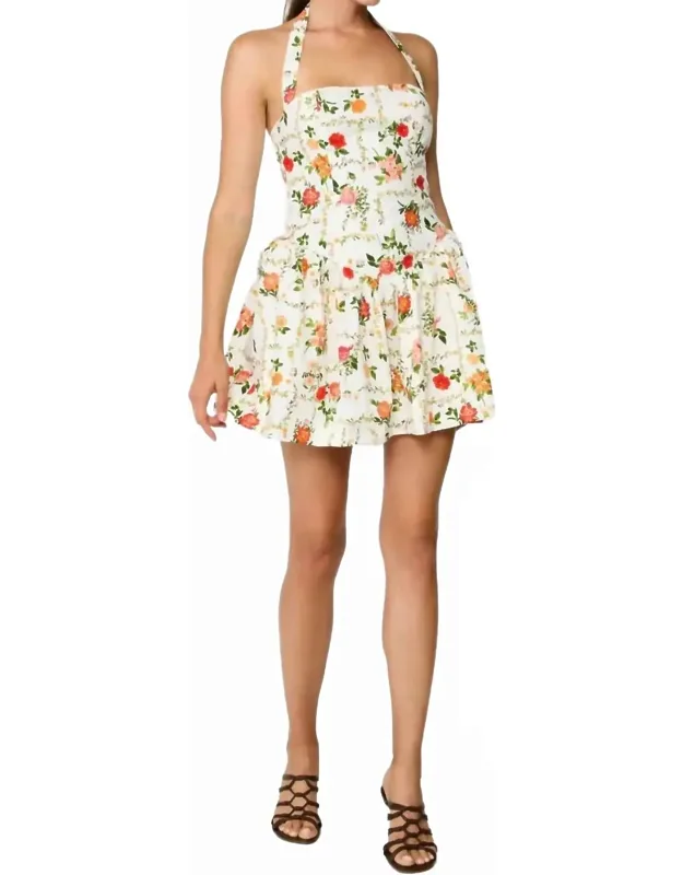 Floral Halter Mini Dress