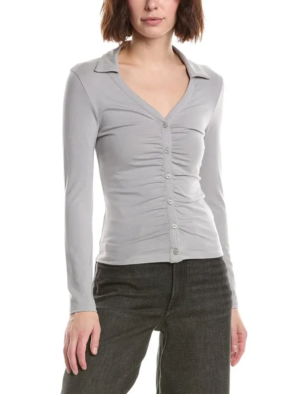 Ruched Polo Shirt