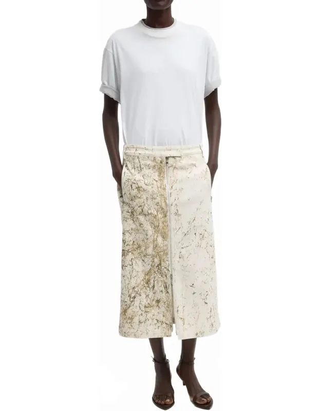 Calcimin Denim Midi Trouser Skirt