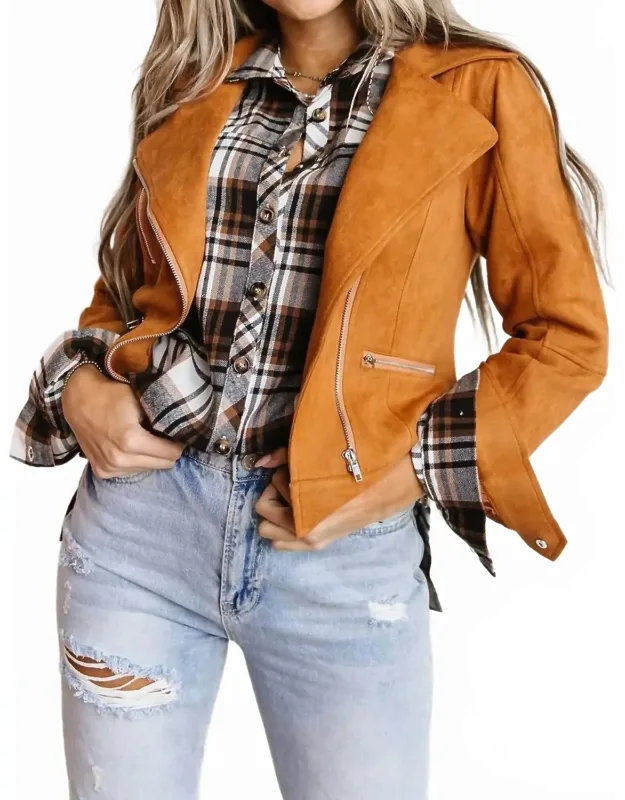 Vegan Suede Moto Jacket