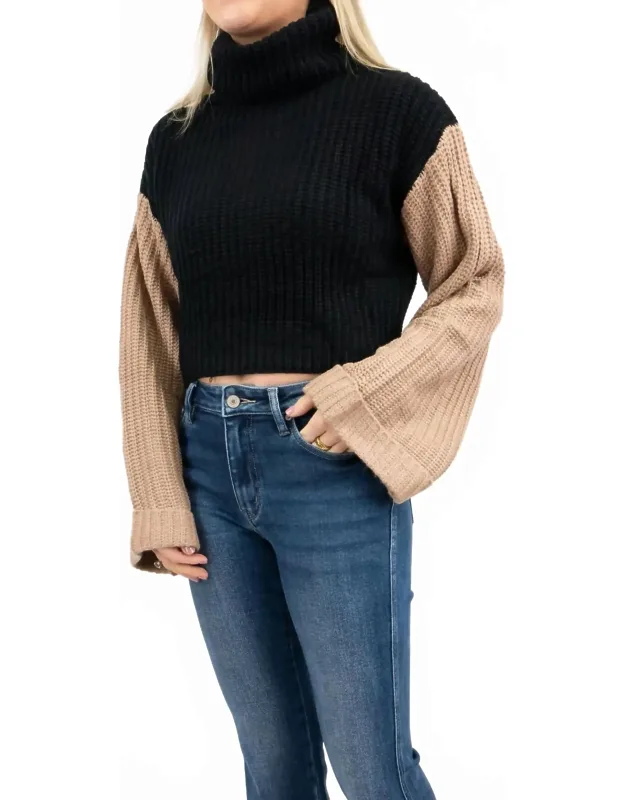 Colorblock Crop Sweater