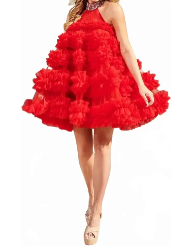 Ruffle Tulle Party Dress