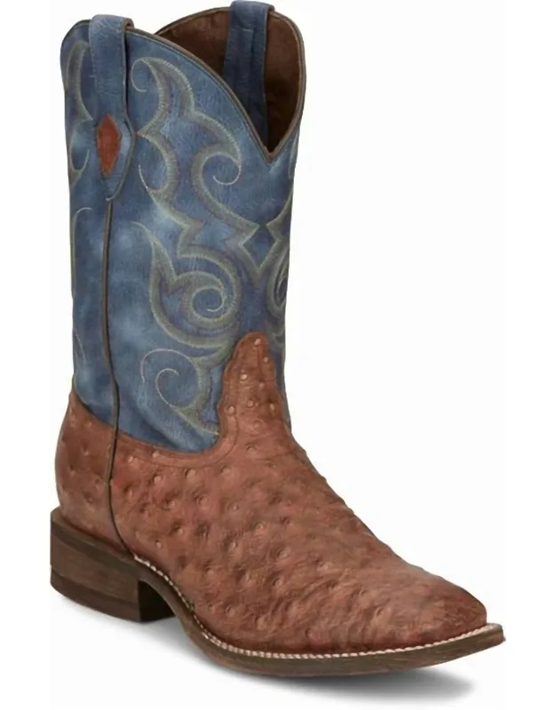 Hr5601 Java Western Boots In Ostrich Print