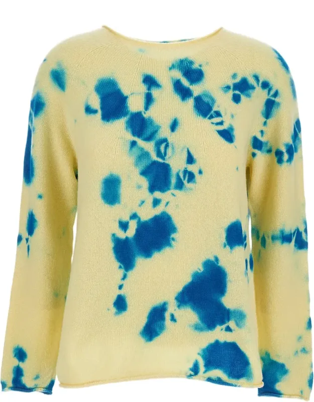 Seamless Cashmere Pullover With Artistic Shibori Treatment