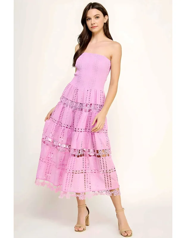 Eyelet Midi Dress