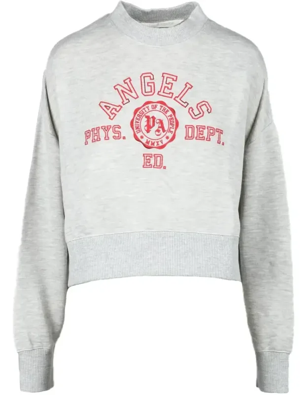 Cropped Sweatshirt With Bold Emblem