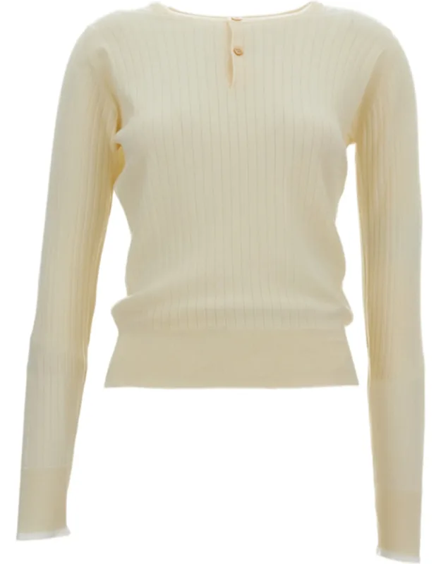 Ribbed Knit Crewneck Sweater
