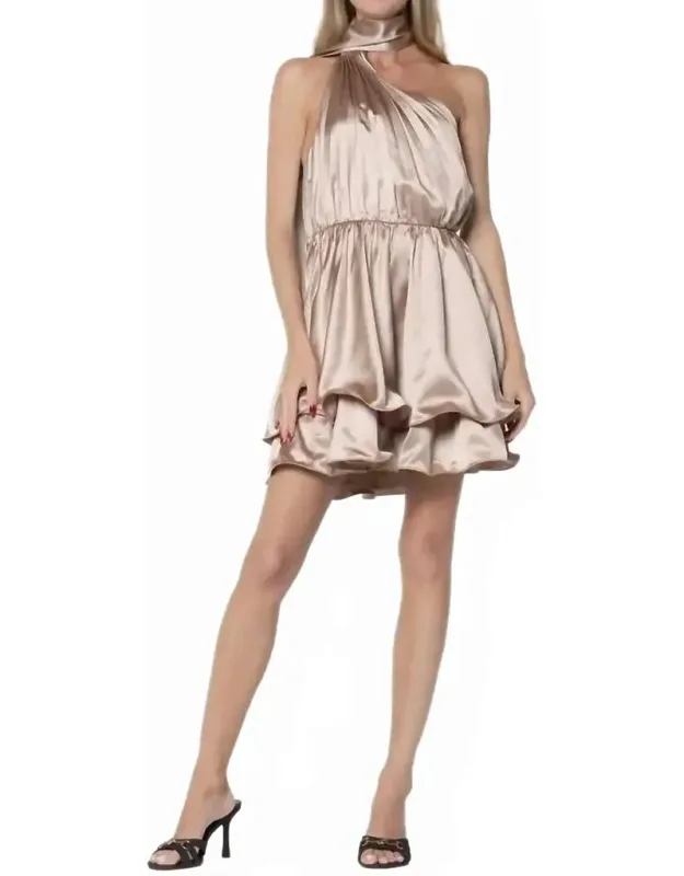 Ruffled Halter Neck Mini Dress
