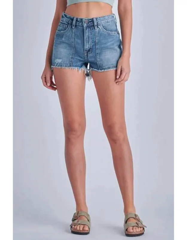 Exposed Pocket Jean Shorts