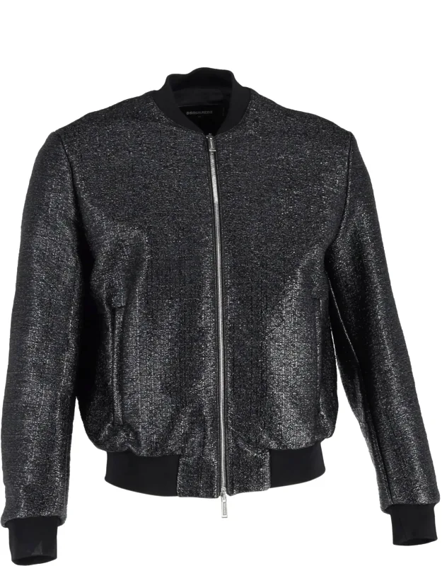 Textured Zipped Bomber Jacket