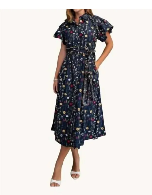 Floral Belted Shirt Dress