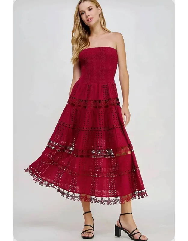 Eyelet Midi Dress
