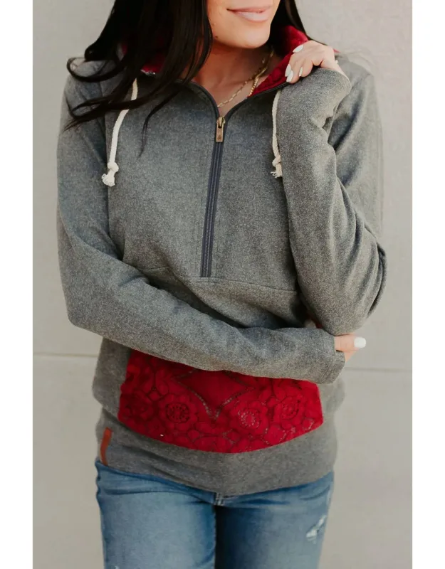 Laced Up Halfzip Hoodie
