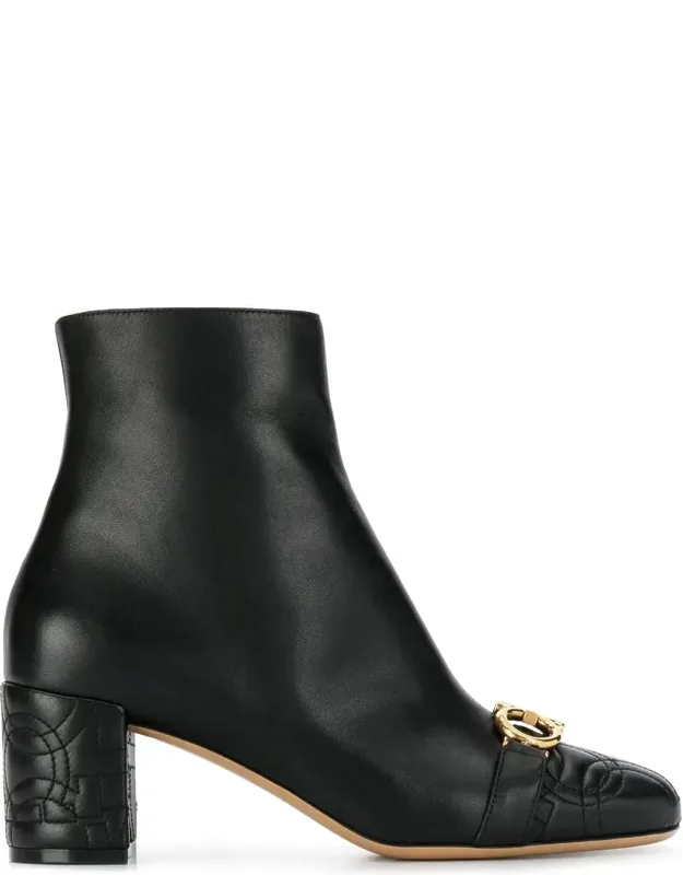 Zeri Quilted Gancini Ankle Boots