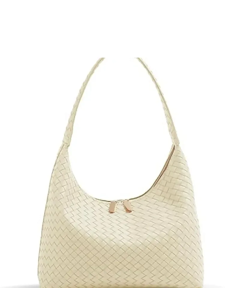 Leather Hobo Bag With Double Zipper Design