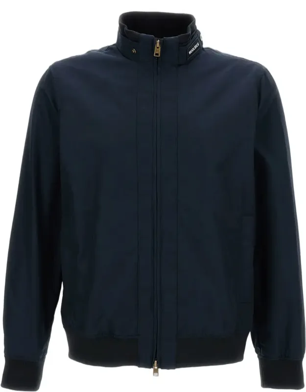 High Collar Bomber Jacket With Two-way Zip Closure