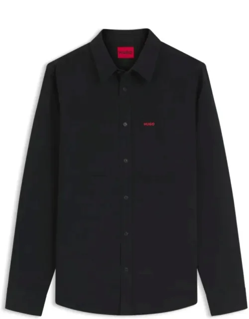 Relaxed-fit Shirt In Cotton Twill With Chest Logo