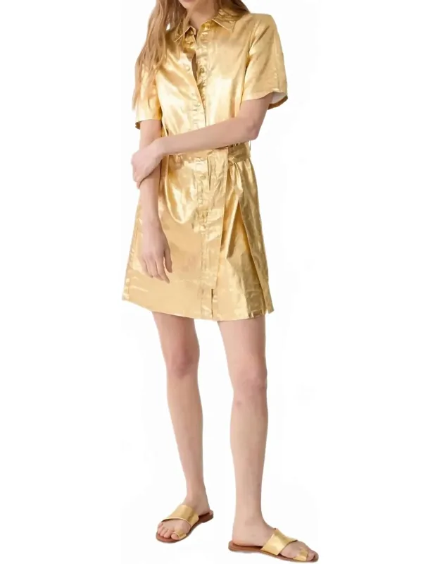 Metallic Linen Dress