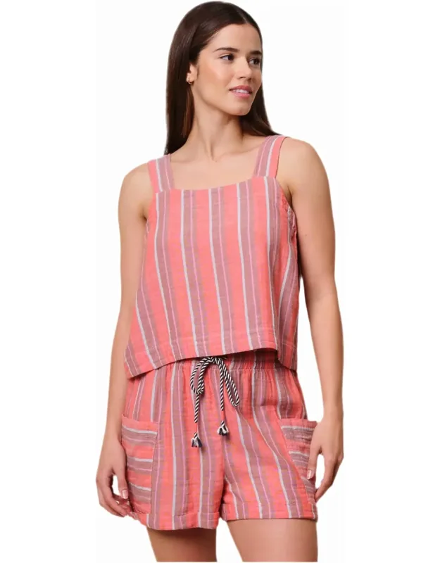 Crossback Swing Striped Tank Top