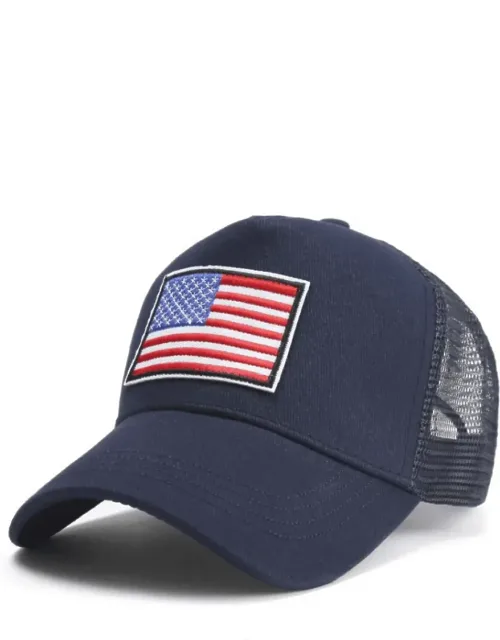 American Flag Trucker Hat With Adjustable Strap