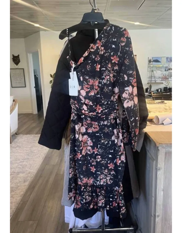 One Shoulder Floral Dress