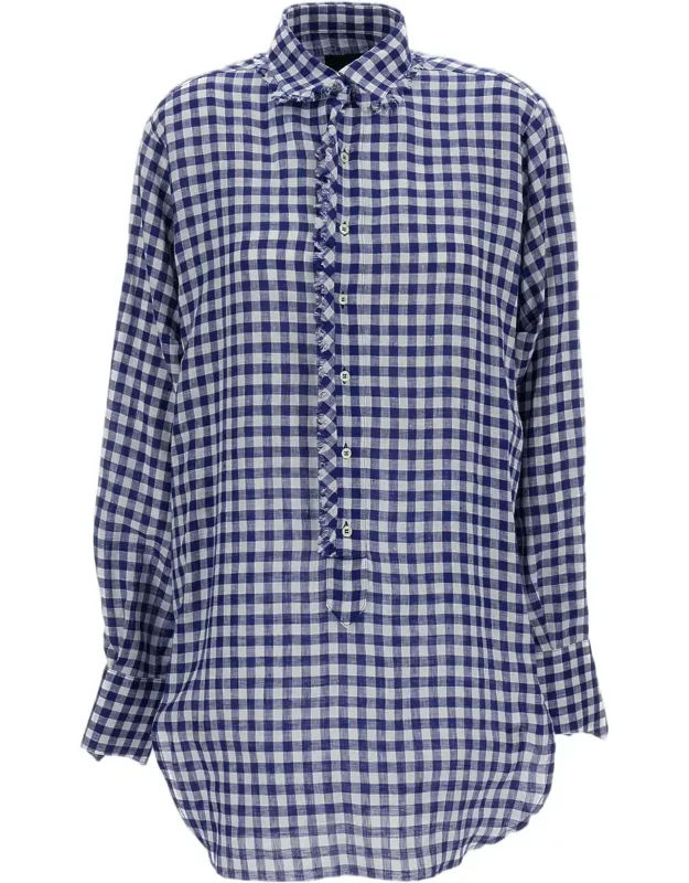 Gingham Linen Shirt Dress