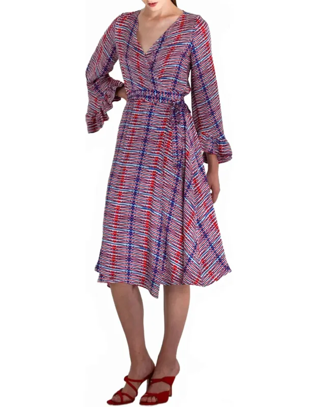 Vibrant Wrap Midi Dress