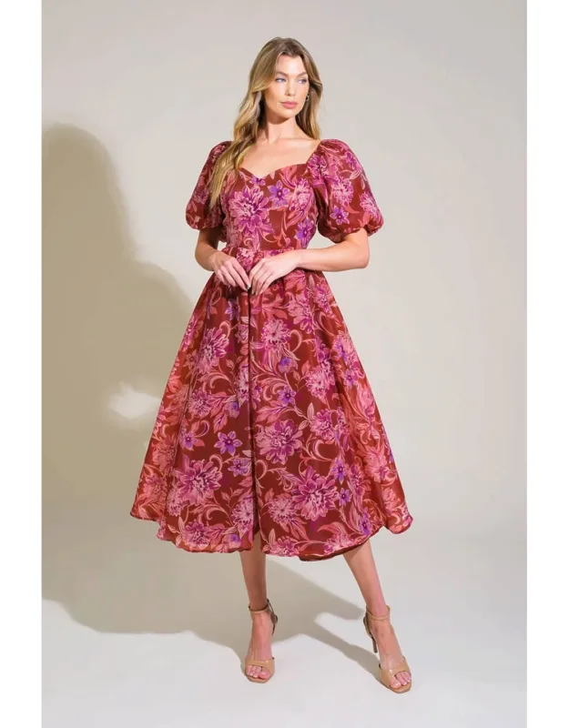 Floral Woven Midi Dress