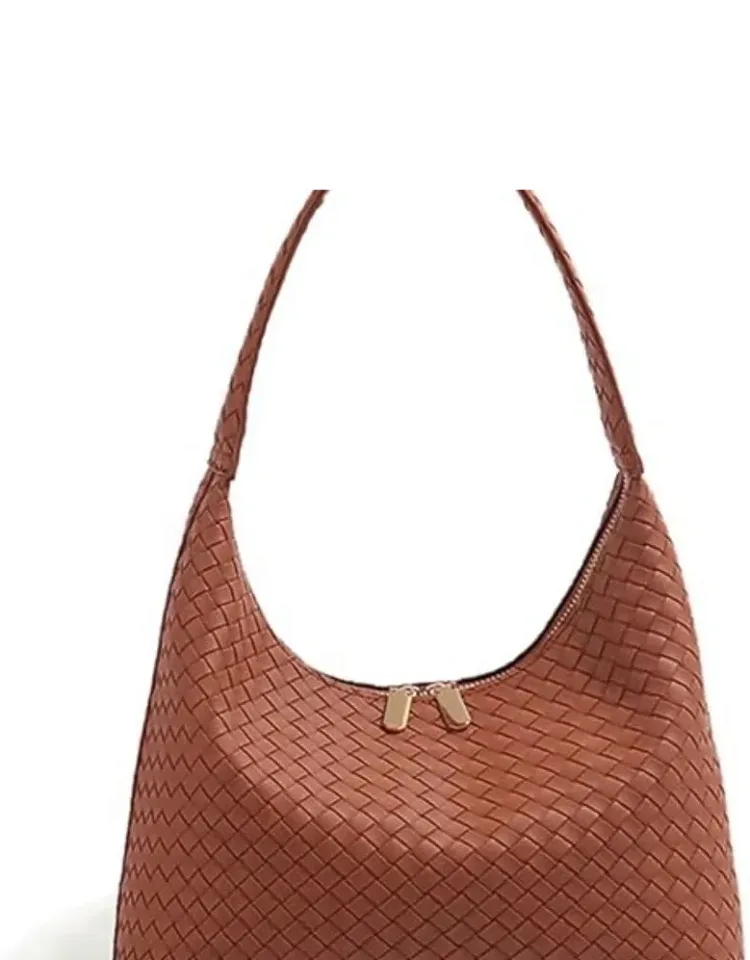 Leather Hobo Bag With Double Zipper Design